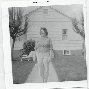 deanna in front of frank &amp; fern zieglers 1961